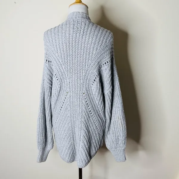 Abercrombie Gray Open Front Knit Cardigan - Image 5