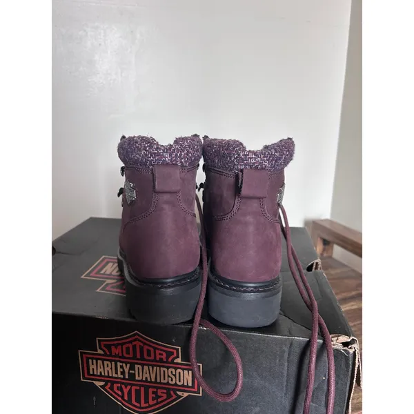 Harley-Davidson Akers Burgundy Leather Hiking‎ Boots D84550 Womens Size 5 Boxed - Image 8