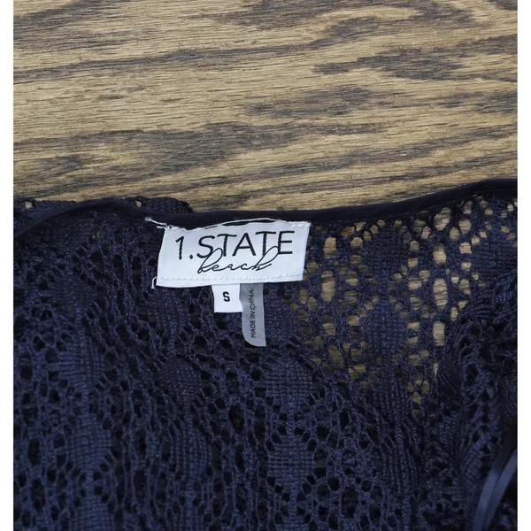 1.State Womens Convertible Cover Up Tank Dress Swim DS93042921S Navy Blue S - Image 4