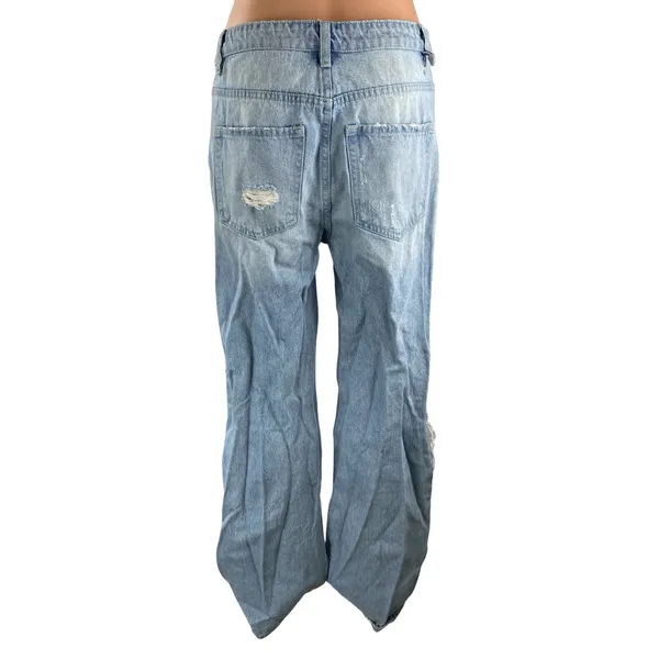 Altar'd State Women's Blue Distressed High Rise Wide Leg Denim Jeans Size 29 - Image 4