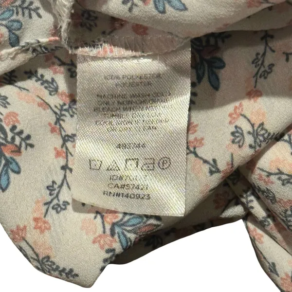 LOFT Women's Floral Ruffle Sleeve Top Size Large Petite - Image 7