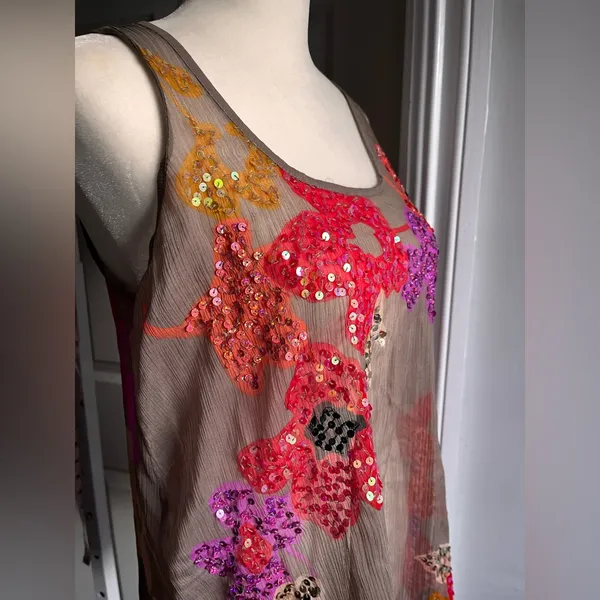 Candie's Y2k sheer, intricate sequin-embellished floral embroidery - Image 8