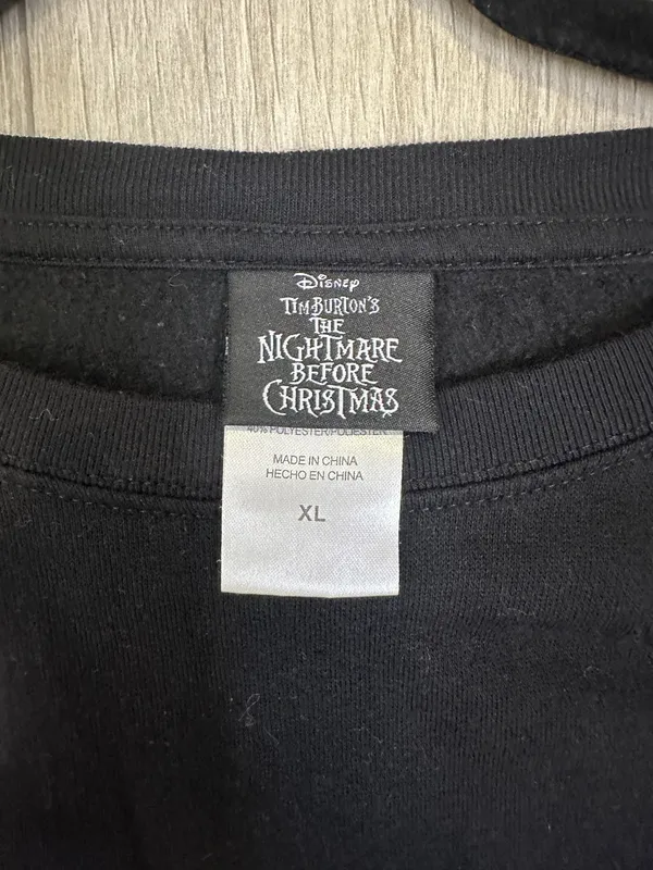 Disney Nightmare Before Christmas Jack & Sally Black Crewneck Sweatshirt - Image 3