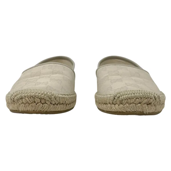 Gucci GG Supreme Monogram Canvas Espadrille Flats Cream Beige EU 37.5 - Image 3
