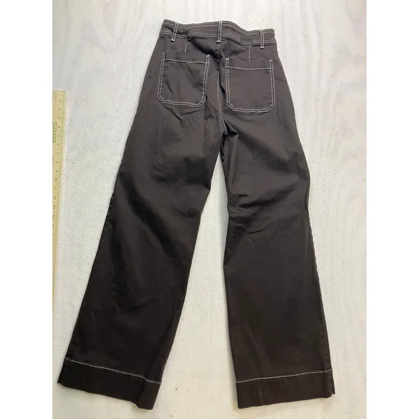 Bagatelle Wide Leg‎ Pants Womens 6 Brown Contrast Stitch High Rise - Image 10