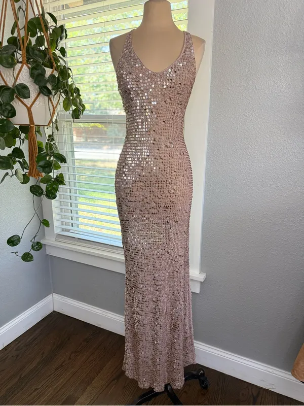 Retrofete Marie Dress In Rose Gold Size XS/S - Image 4