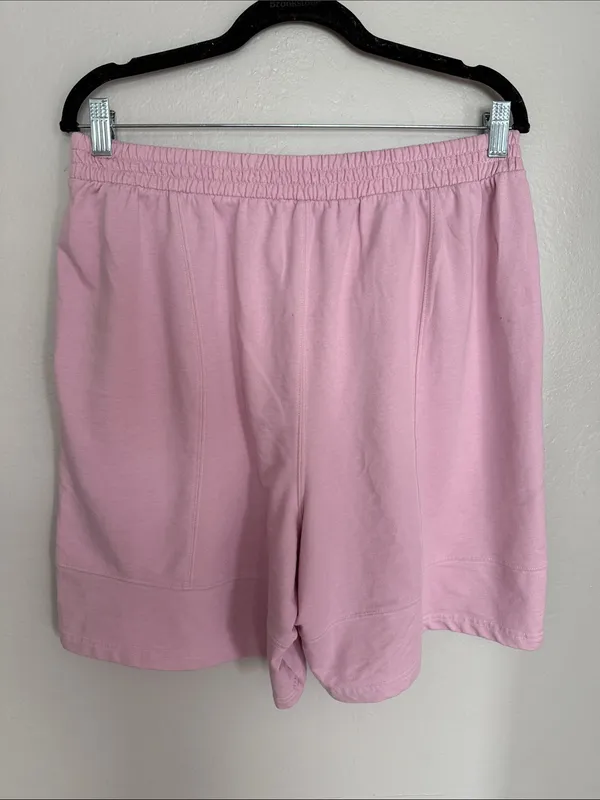Free People Women's Casual Pink Elastic-Waist Shorts - Image 4
