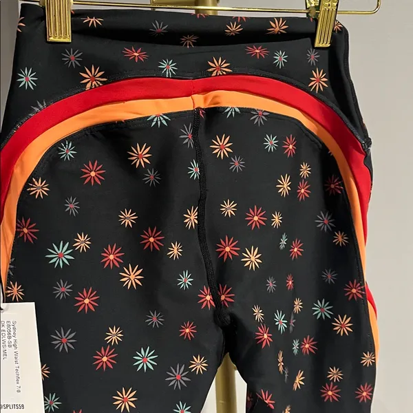 Splits59 NWT Sydney High Waist Techflex 7/8 Leggings Multi Floral + Red Stripes - Image 8