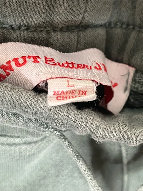 Peanut Butter Jelly Sage Green Nature Lovers Graphic Sweatpants Sz L Joggers - Image 5