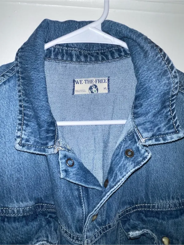 We The Free Blue Denim Coverall Jumpsuit - Size Medium - Image 3