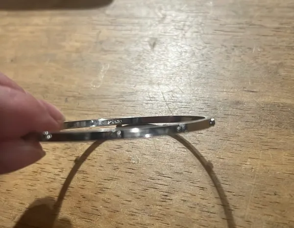 Coach Silver Tone Rhinestone Bangle - Image 4
