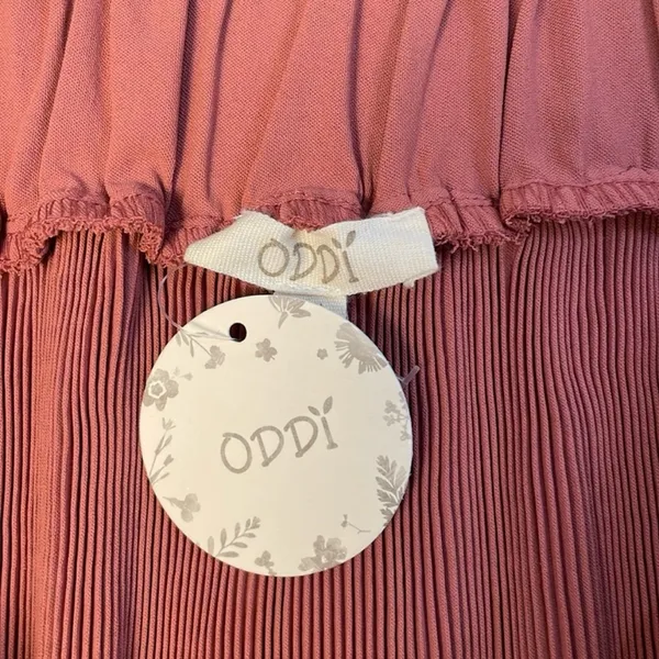 Oddi Plus Size 2X Pleated Mini Skirt Mauve Rose Smocked Tiered Ruffle Skirt NWT - Image 3