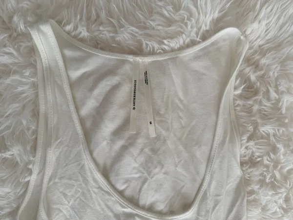 Anthropologie White Mixed Media Knit and Satin Tank Maxi Dress XS - Image 2
