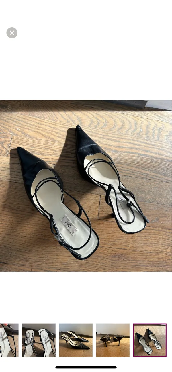 Authentic Vintage Prada Strappy Kitten Heels - Image 6