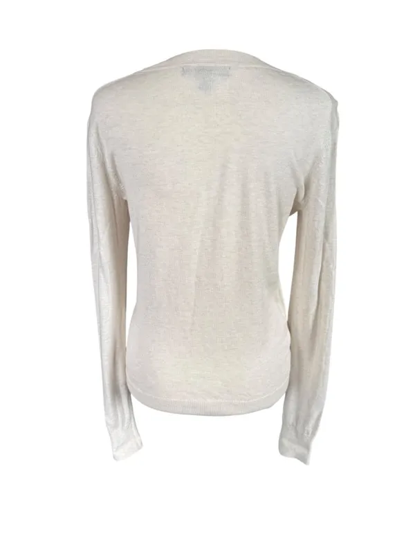 Banana Republic women's linen colored long sleeve crewneck knit top size XS - Image 4