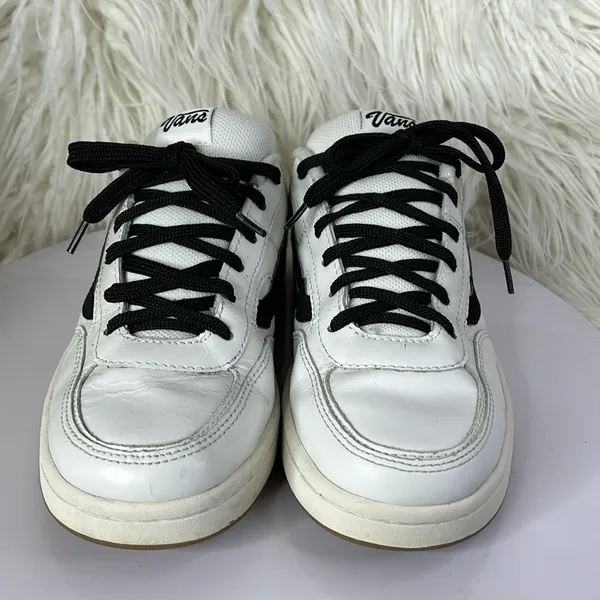 Vans “Lani” size 8 leather vintage white black - Image 2