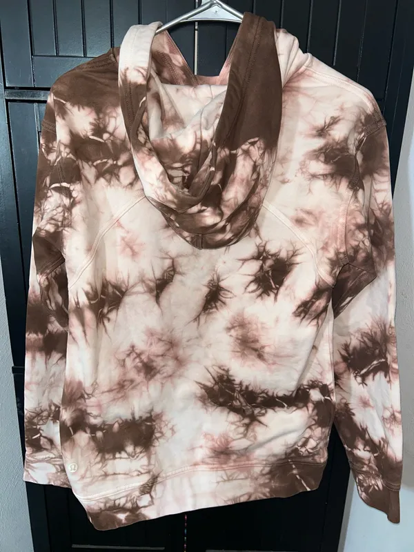 Lululemon All Yours Hoodie Tie-Dye Brown & White Cotton Womens Size 4 NWOTS - Image 2