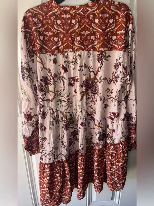 Anthropologie NEW NWT Asymmetrical Mini Dress Size XL Women’s Colorful Floral - Image 5