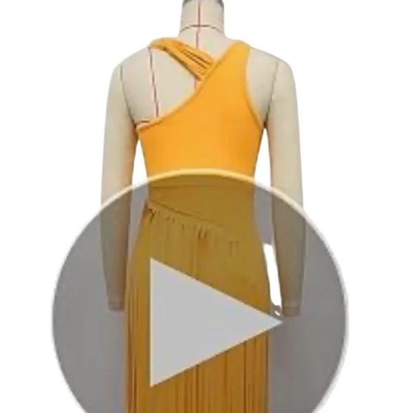 NWT ~ Women's Long Sleeveless Bright Yellow Fringe Maxi Party Dress ~ Size XL - Image 3