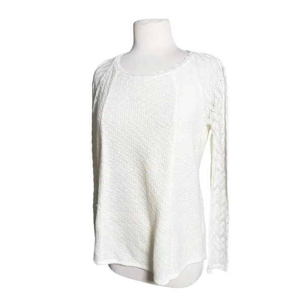 ANTHROPOLOGIE ONE SEPTEMBER Women’s Boho Ivory Sweater Knit Lave Top - Image 5