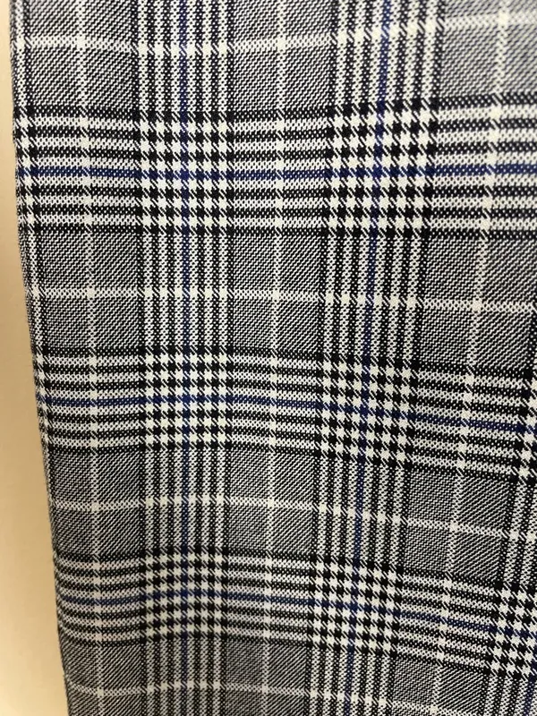 Zara Women’s Plaid Houndstooth Gray Black Blue White Midi Pencil Skirt - Image 7