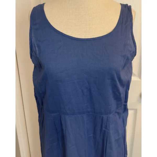 Vtg April Cornell Maxi Dress Sz Small Cornflower‎ Blue Prairie Cottagecore Fairy - Image 3