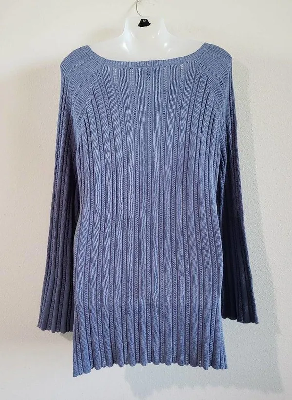 Modcloth Boatneck Long Sleeve Ribbed Cable Knit Pullover Tunic Sweater Large - Image 6