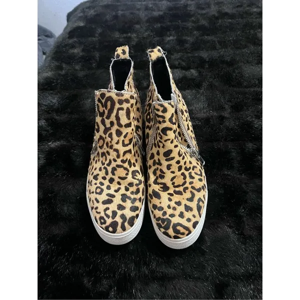 Steve Madden Ferry Leopard Print Platform Sneaker Shoes calf hair 10 M - Image 2