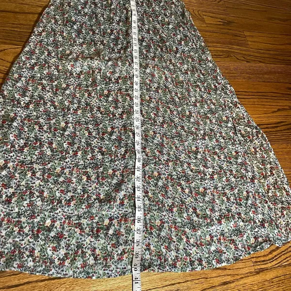 MNG Basics Floral Maxi Skirt Size M Green Red White - Image 6