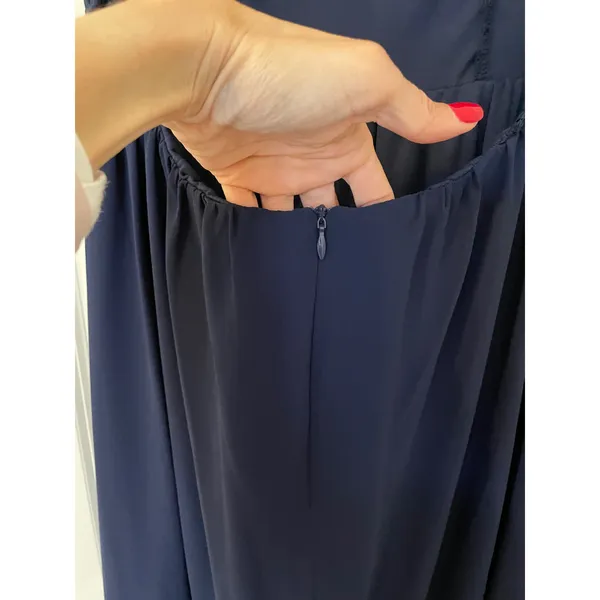 Lulu's Lace Open Back Maxi Dress Gown Navy Blue Size Medium - Image 5
