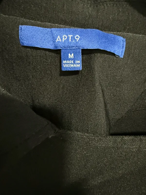 APT. 9 Jacket Women M Black Stretch Knit Crop Long Sleeve Asymmetrical Zip Front - Image 6