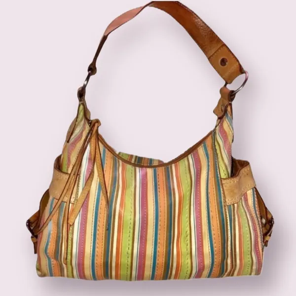 Fossil multicolor stripped hand bag - Image 2