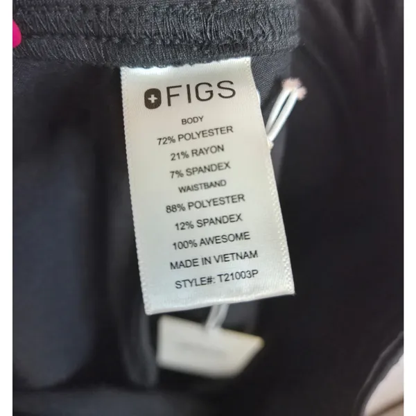 FIGS Livingston Scrub Pants XS Petite Black Embroidered Hearts NWT T21003P - Image 5