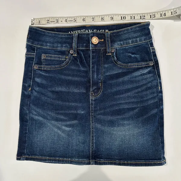 American Eagle - Next Level Stretch Denim Skirt - Size 0 - NEW‎ With Tags. - Image 6