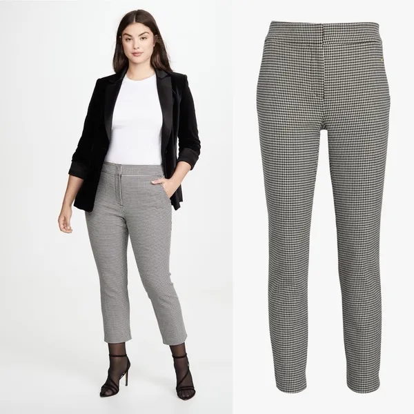 A.L.C.‎ James Pants Houndstooth Cotton Blend Black Cream Size 18 NWT - Image 2