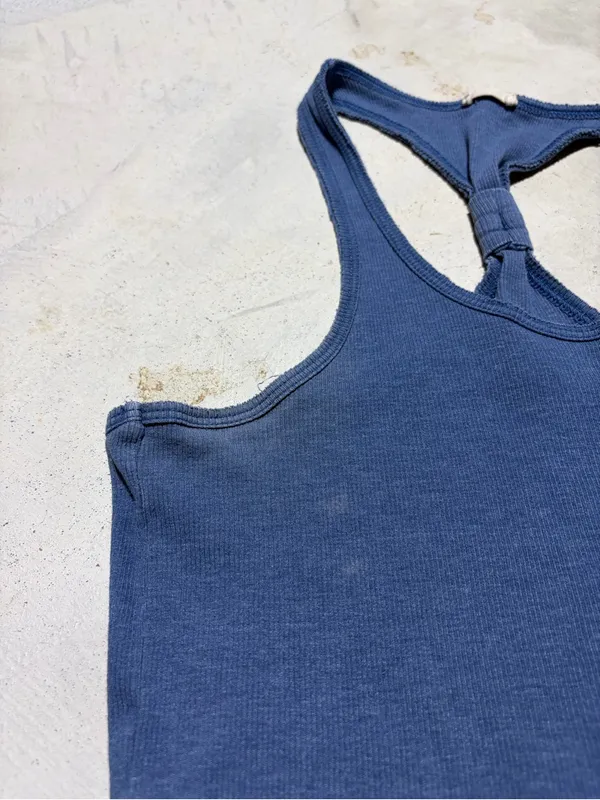 Hollister y2k Women's Racerback Tank Top - Blue medium - Image 2