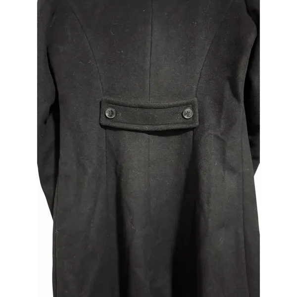 Lauren Ralph Lauren‎ Faux-Fur-Collar Wool Blend Coat Black Women's Size 4 - Image 8
