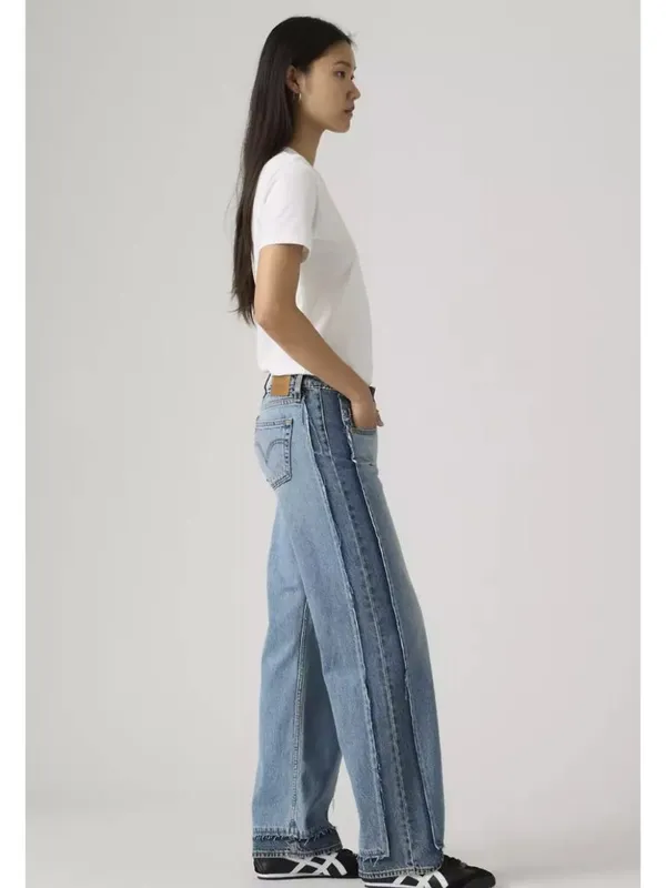 New Levi's 27x34 Premium Deconstructed Low Loose Women's Jeans Upon Reflection - Image 4