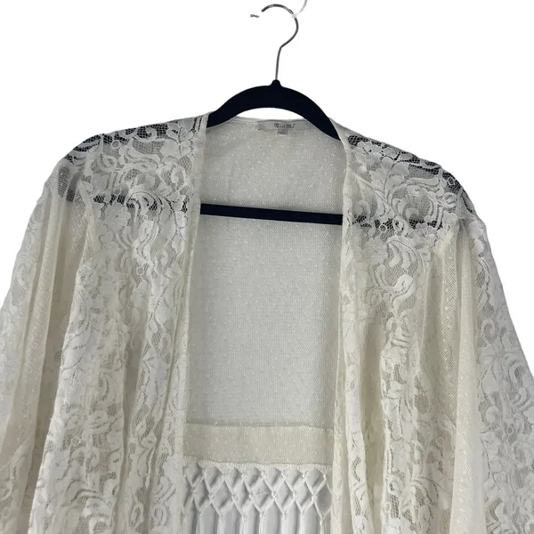 Miss Me Y2k‎ Women's Small White Cottage Western Kimono Coastal Cowgirl Top - Image 2