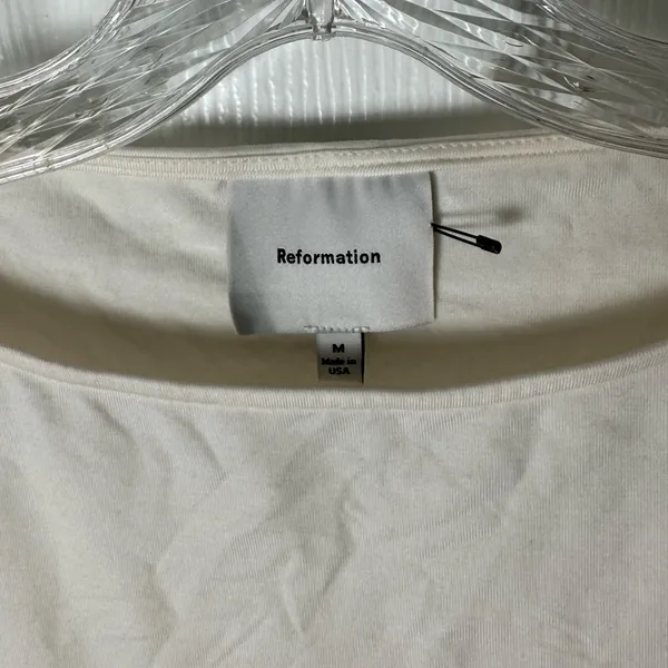 Reformation Margot Asymmetric Knit Top in Fior Di Latte M - Image 6