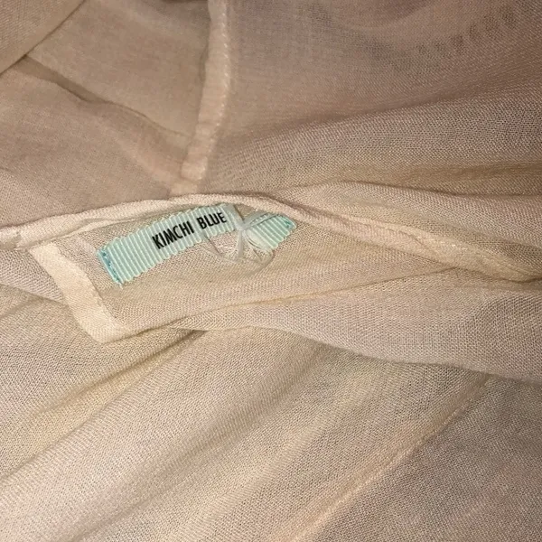 Kimchi Blue cream sheer boho blouse size large - Image 5