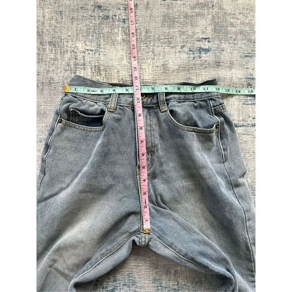 Princess Polly Light Wash High Rise Faded Cropped Straight Leg Mom Jeans Size 4 - Image 5