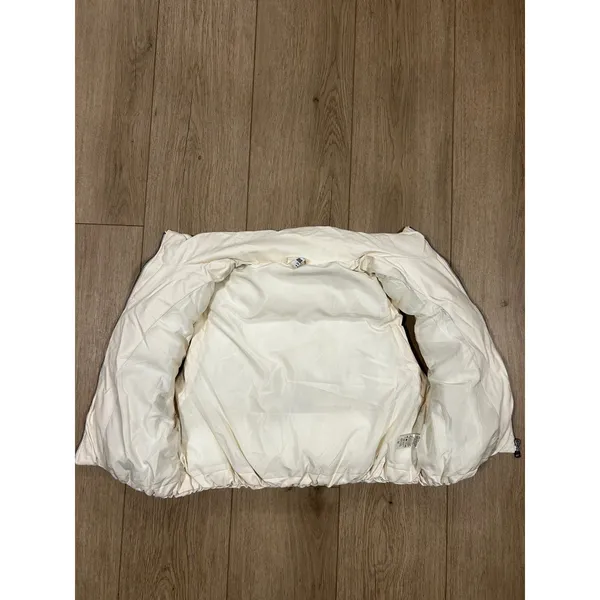 Double Zero Womens Off White Faux Leather Puffer Vest Funnel Neck Zip DZ23F494 M - Image 4