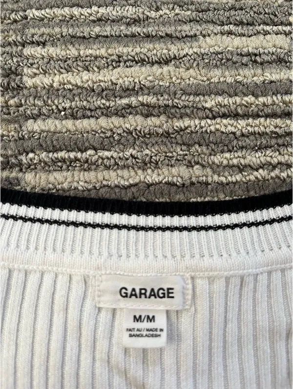 Garage White Long Sleeve Cropped Shirt - Image 2