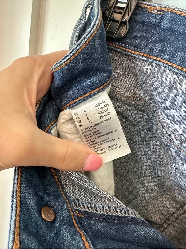 American Eagle Outfitters Blue Skinny Jeans with Back Pocket Distress - Image 4