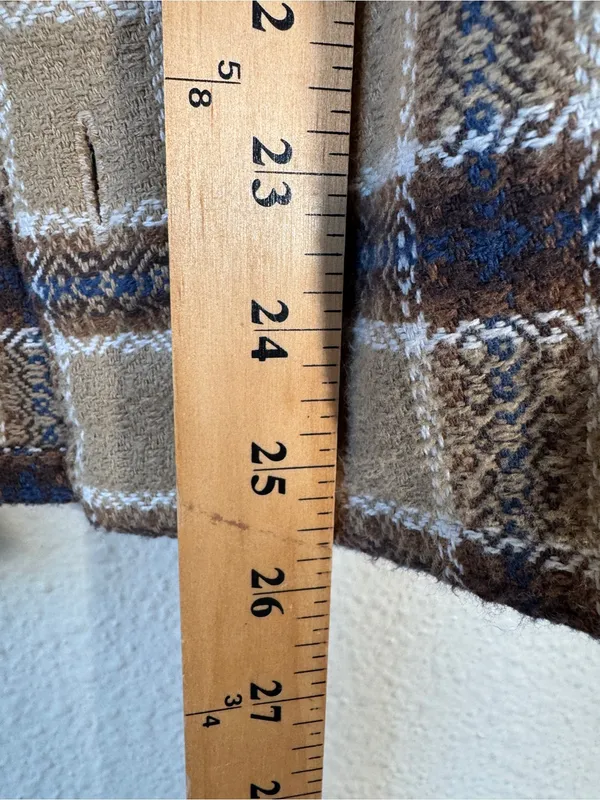 Abercrombie & Fitch Brown Plaid Shirt Jacket Womens S Fall Grunge Shacket - Image 4