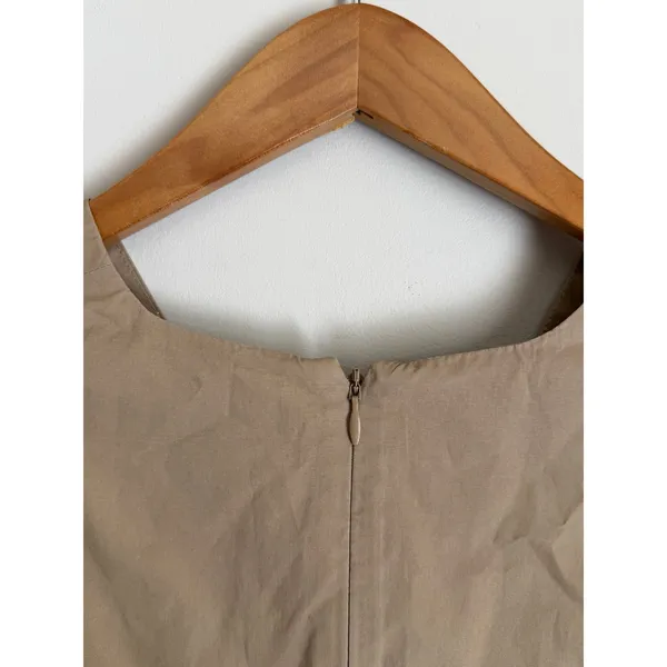 Hunter Bell Blouse Women Small Tan Puff Sleeve V-Neck Cotton 22HBCT5 - Image 7