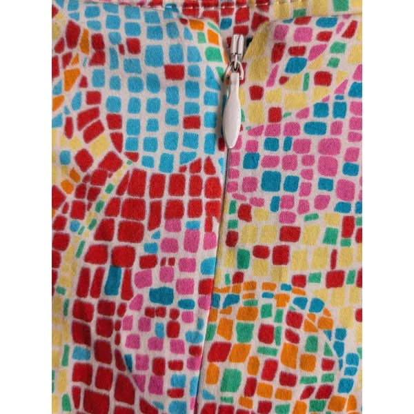 Lily Skirt Womens Pencil Vintage USA Stretch Pink Multi Midi Sz Large EUC - Image 4