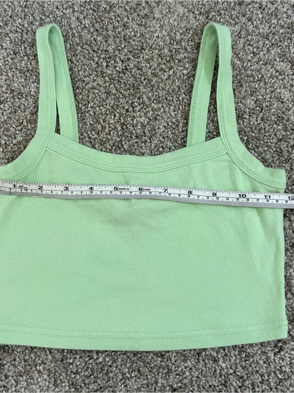 Forever 21 Light Green Cropped Tank Top - Image 3