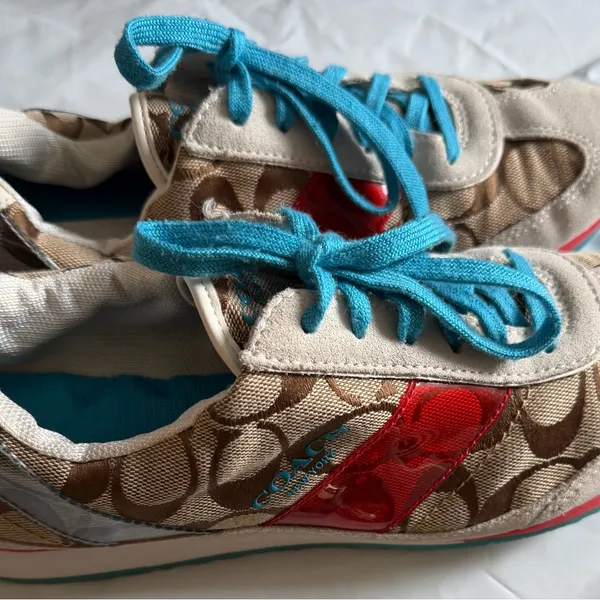 Coach White and Blue Sneakers - Image 4